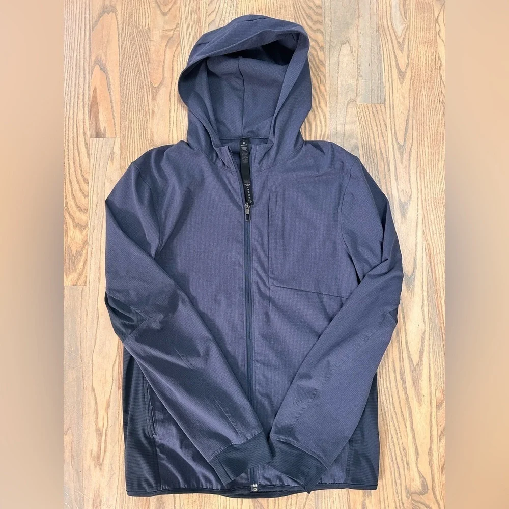 lululemon athletica Men's Dark Blue Hooded Windbreaker